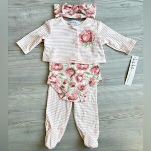 Nicole Miller New York Baby Girl Pink 4pc Cardigan Set